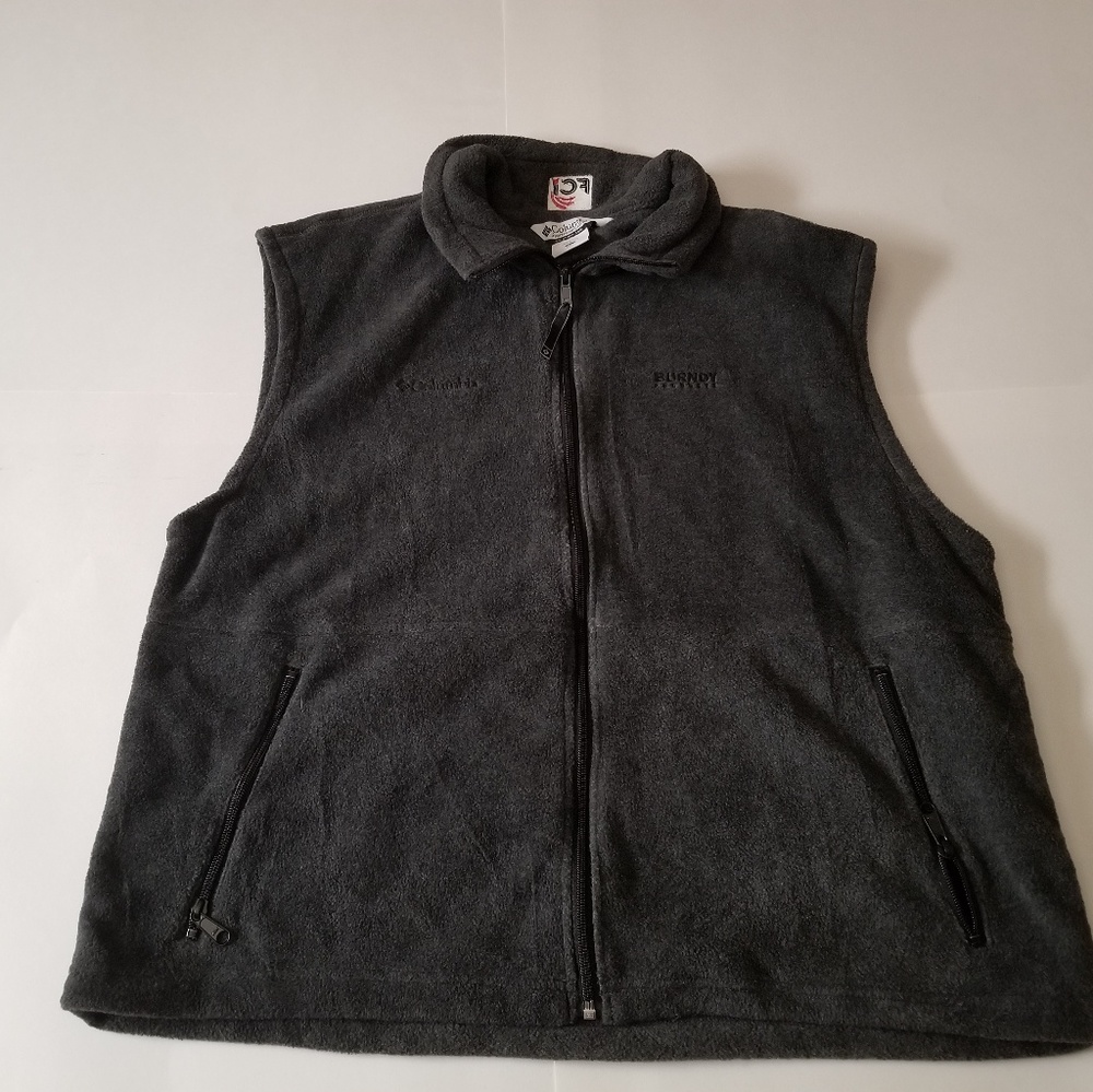 Columbia Grey Sweater Zip Up Vest Sz XL